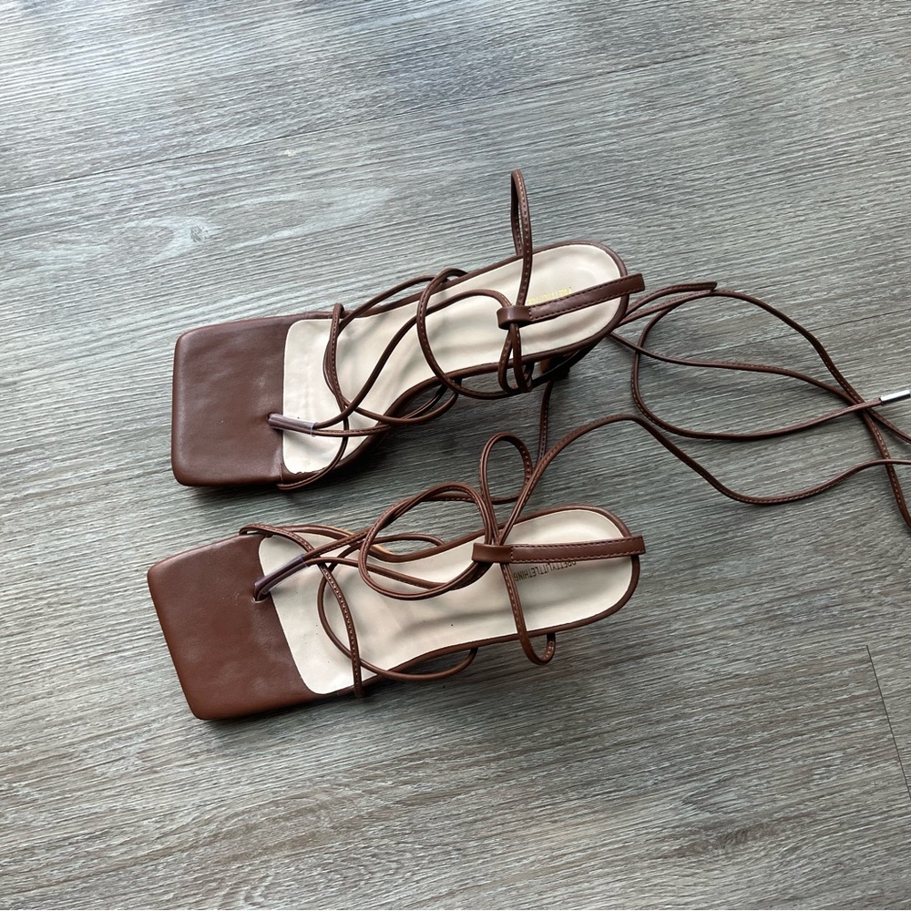 PrettyLittleThing Brown Strappy Sandals